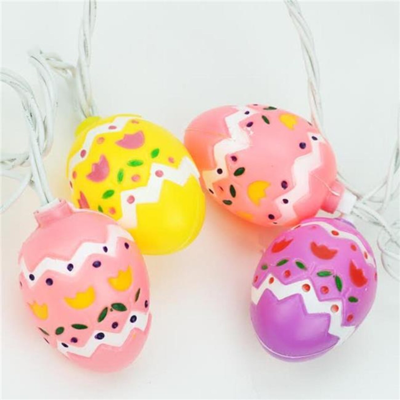 Northlight 33376887 Pastel Multi-Color Easter Egg Spring Lights - White Wire, Set of 10